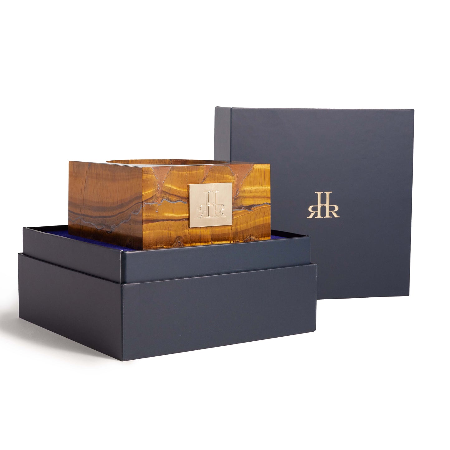 Tiger's Eye Stone Riser On Gift Box | RHR Luxury Home Fragrance
