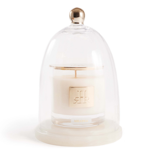 Luxury Crystal Cloche Front View With Candle Inside | RHR Luxury Home Fragrance