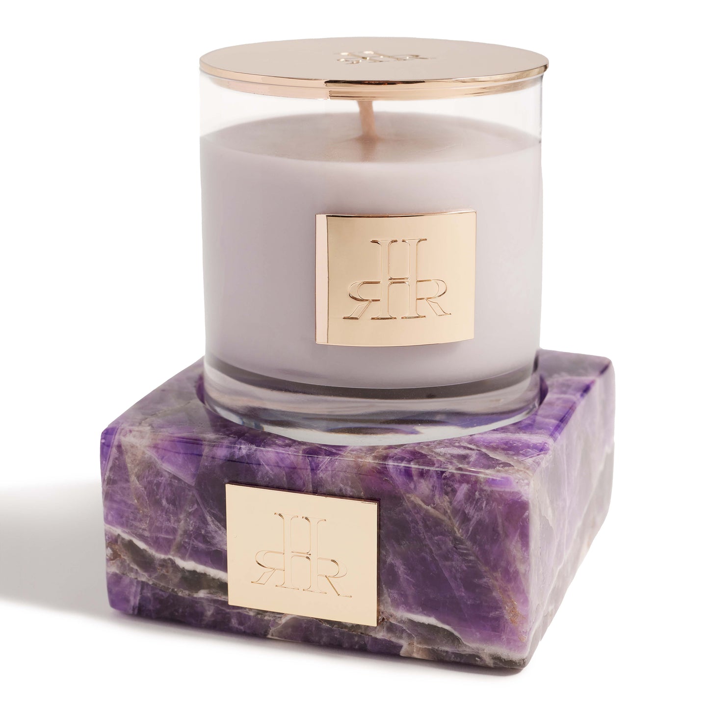 Amethyst Riser Tray And Jacaranda Scented Candle | RHR Luxury Home Fragrance