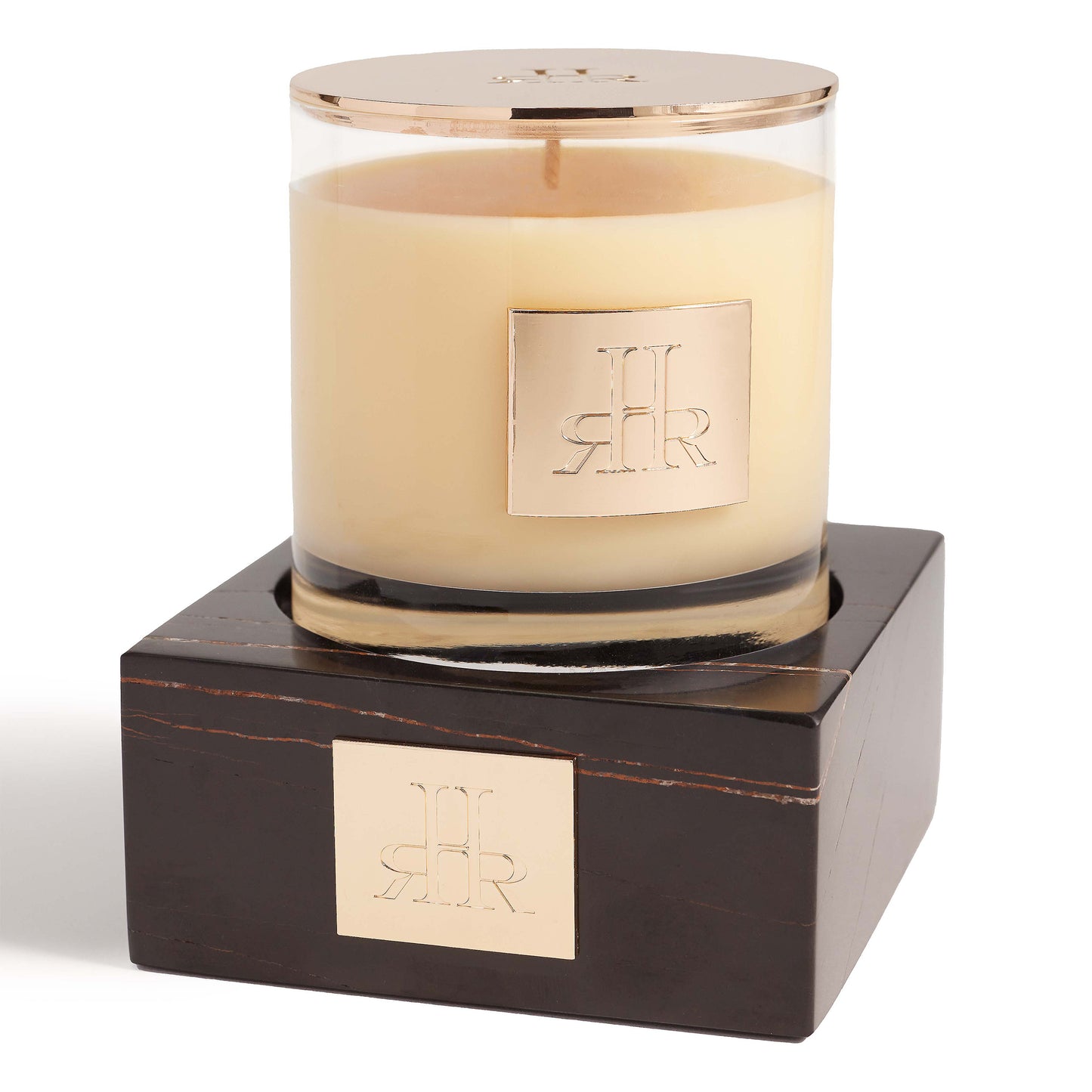 Black Saint Laurent Marble Riser Tray With Milonga Candle | RHR Luxury Home Fragrance