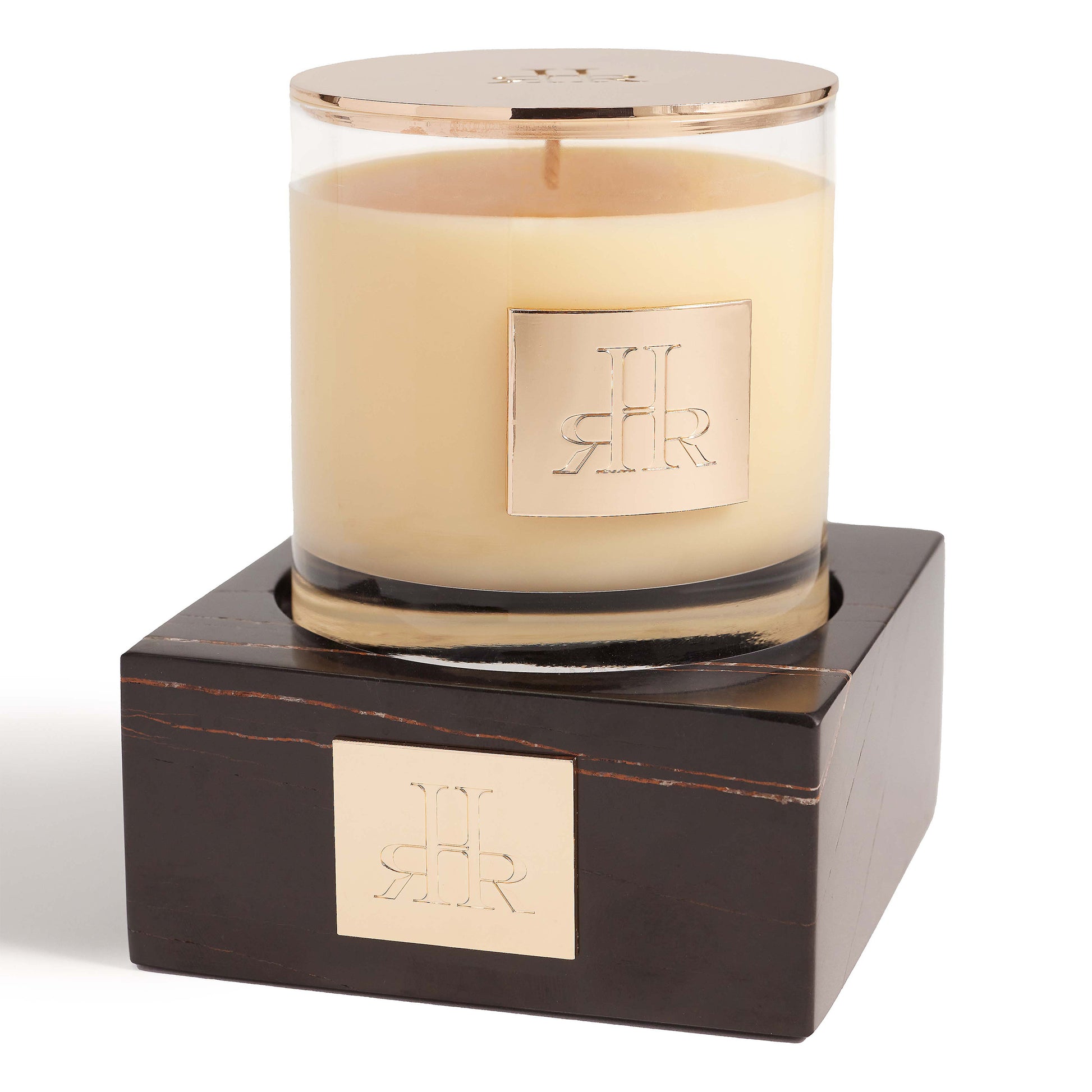 Black Saint Laurent Marble Riser Tray With Milonga Candle | RHR Luxury Home Fragrance