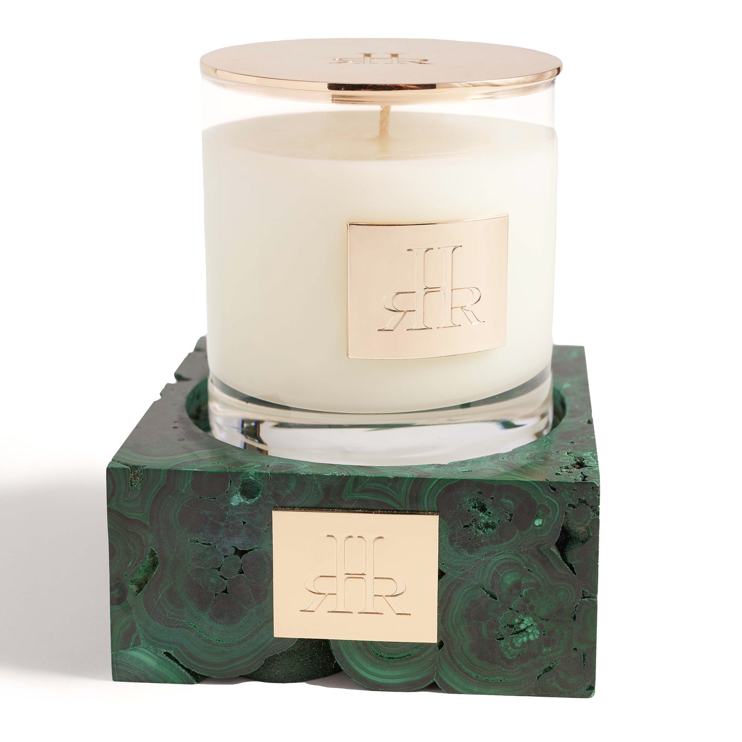 Malachite Riser Tray With Candle | RHR Luxury Home Fragrance