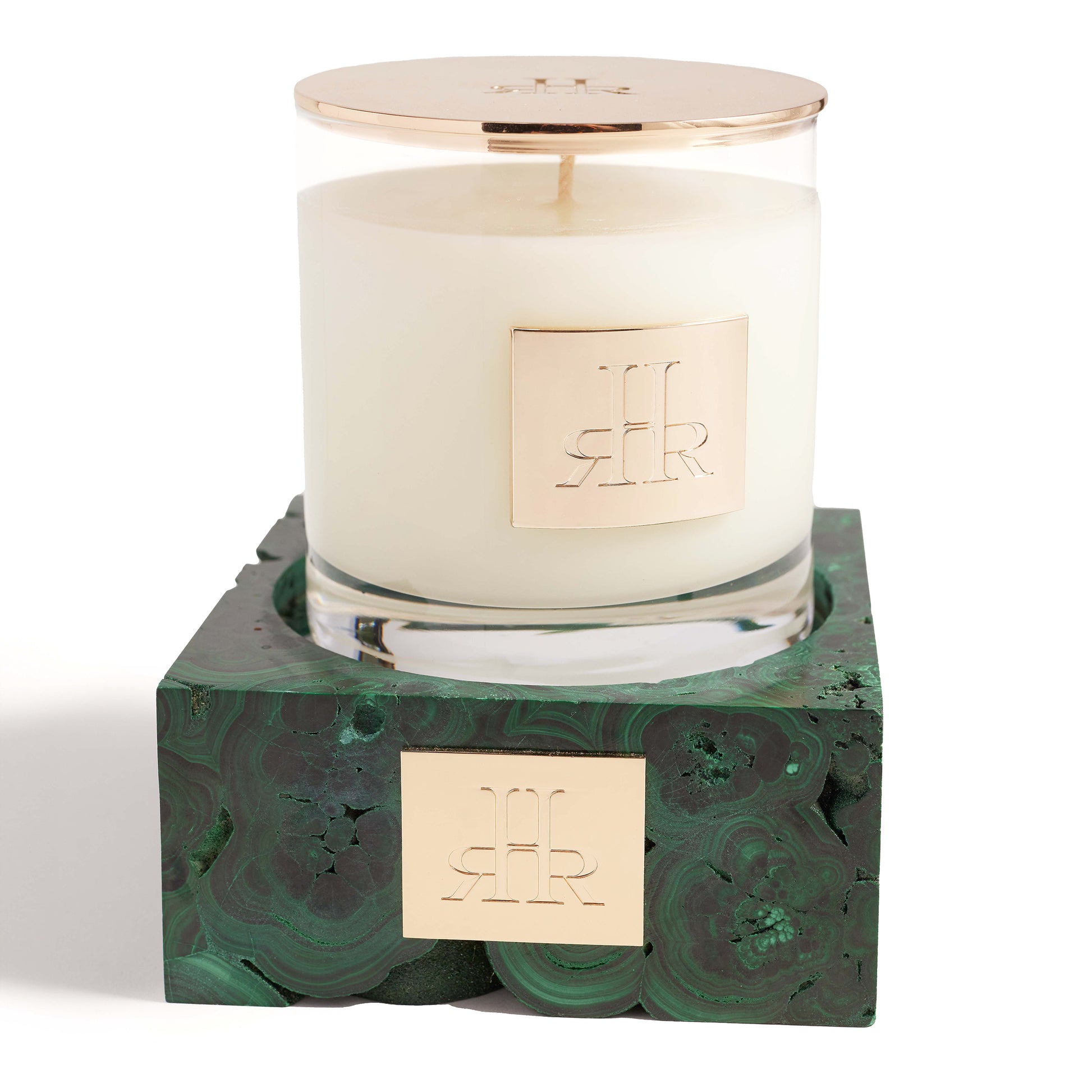 Malachite Riser Tray With Candle | RHR Luxury Home Fragrance