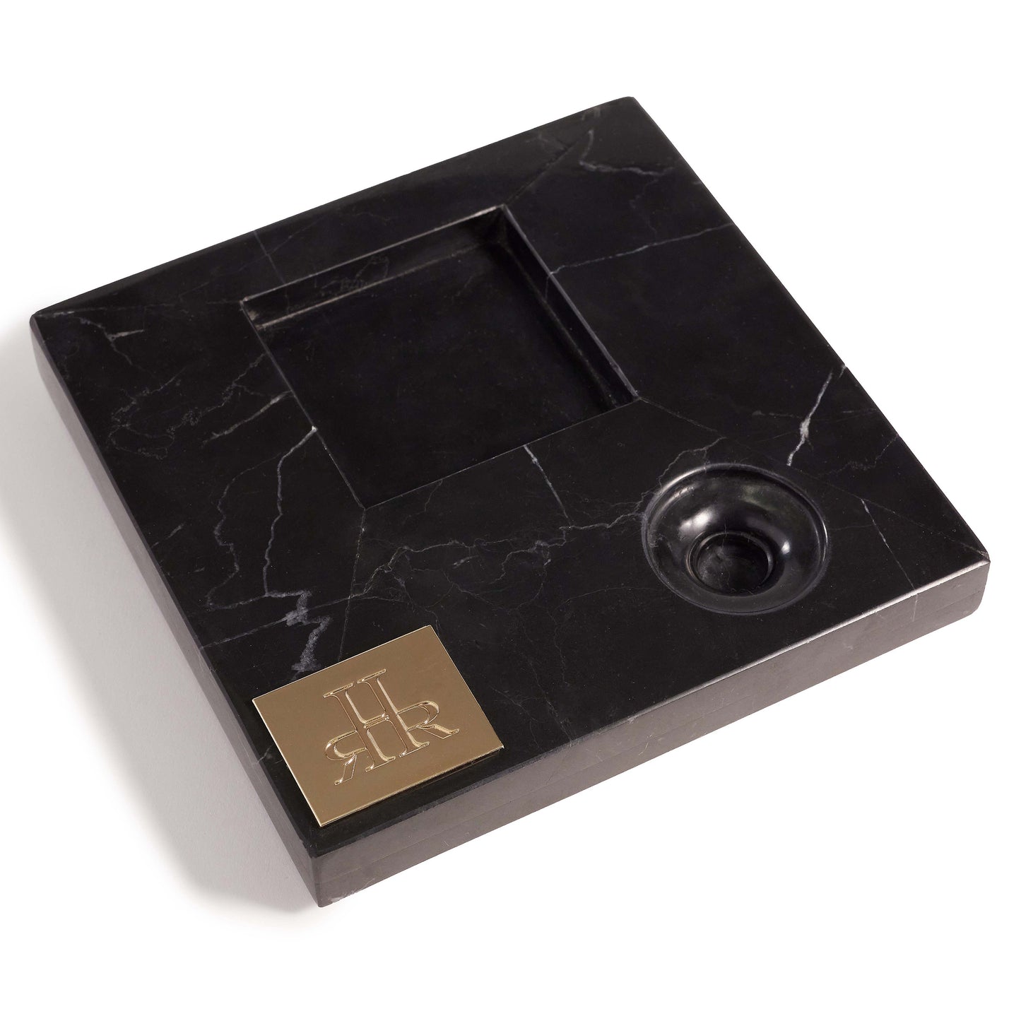 Nero Marquina Diffuser Tray Perspective View | RHR Luxury Home Fragrance