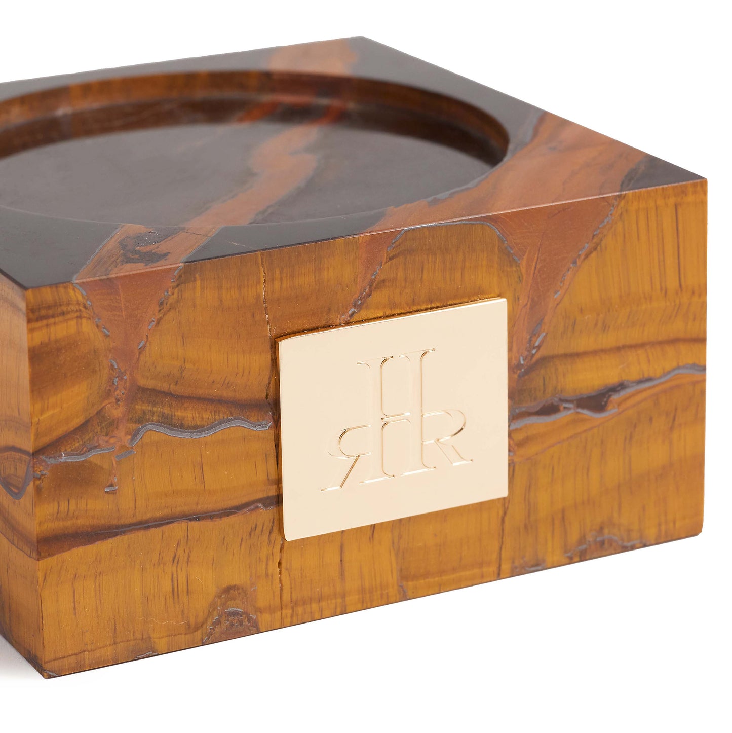 Tiger's Eye Stone Riser Tray Close Up | RHR Luxury Home Fragrance