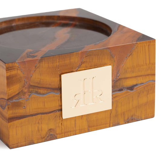 Tiger's Eye Stone Riser Tray Close Up | RHR Luxury Home Fragrance