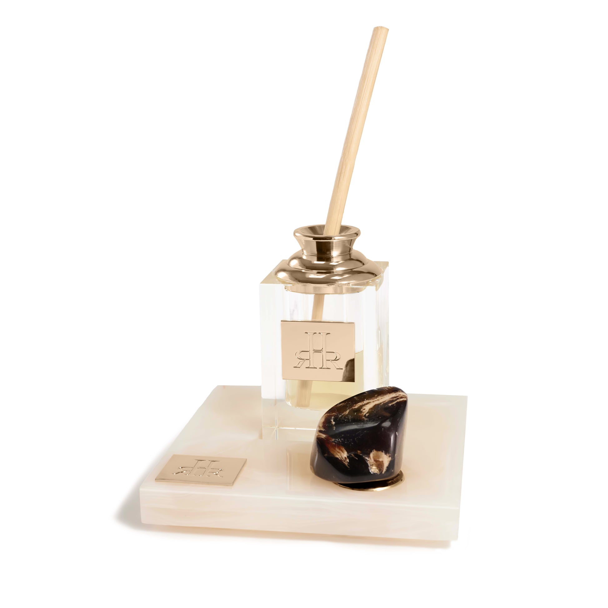 Azahares Large Crystal Diffuser On White Onyx Tray | RHR Luxury Home Fragrance