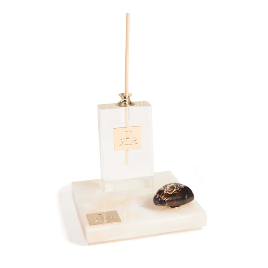 Azahares Slim Crystal Diffuser On White Onyx Tray | RHR Luxury Home Fragrance