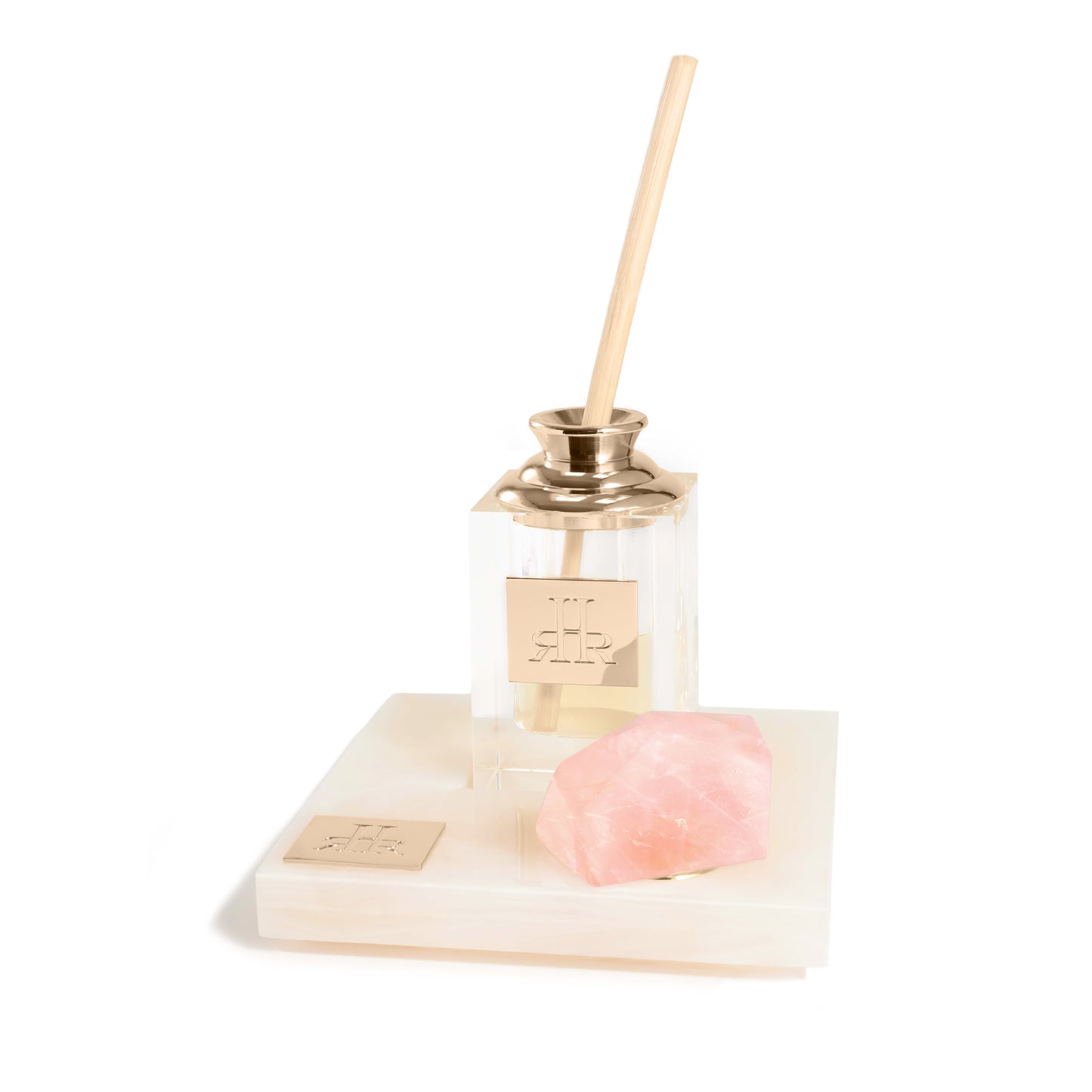 Oxypétala Large Crystal Diffuser On White Onyx Tray | RHR Luxury Home Fragrance