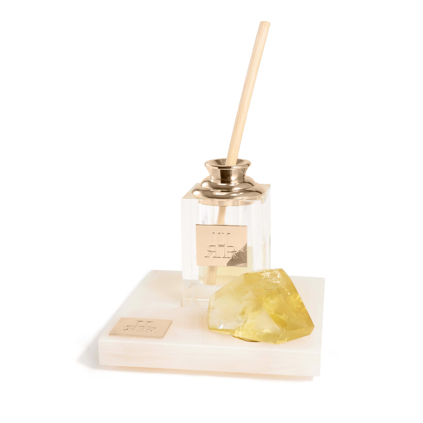 Siesta Large Crystal Diffuser On White Onyx Tray | RHR Luxury Home Fragrance