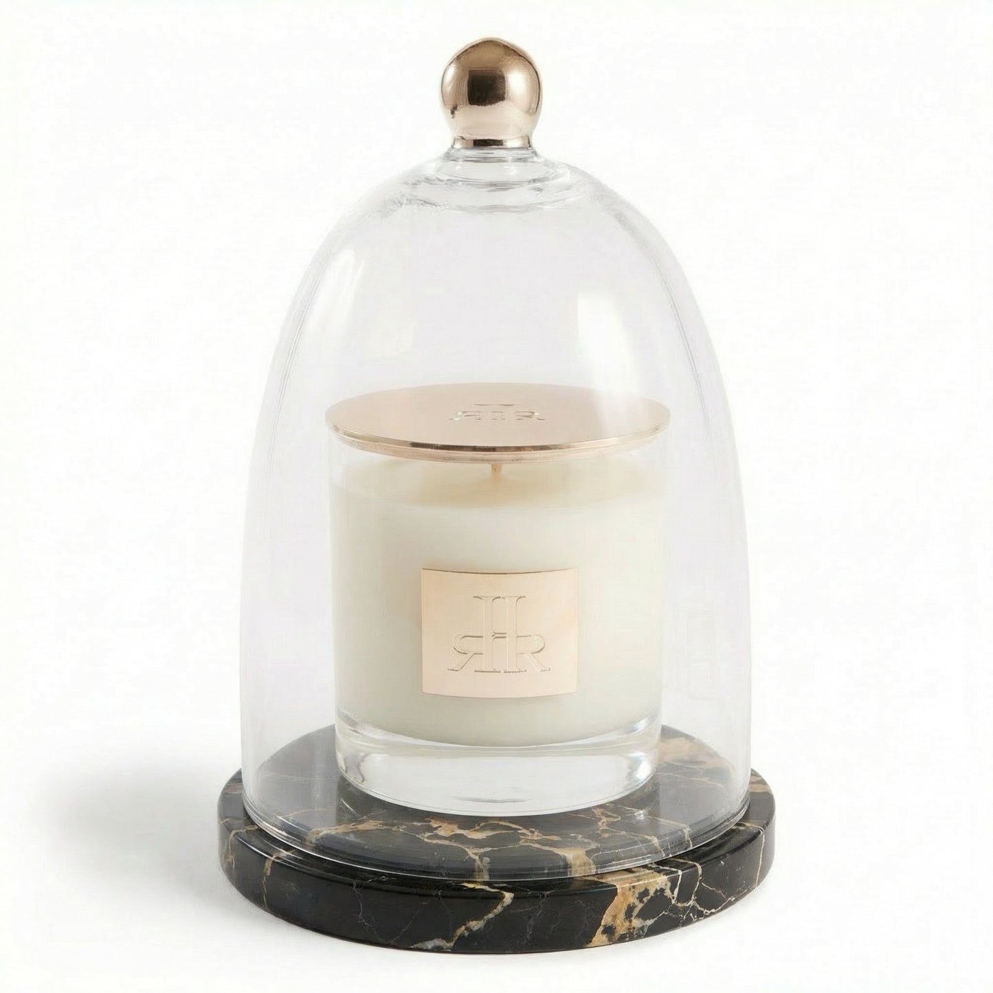 Luxury Crystal Cloche With Saint Laurent Marble Tray - RHR Luxury Home Fragrance