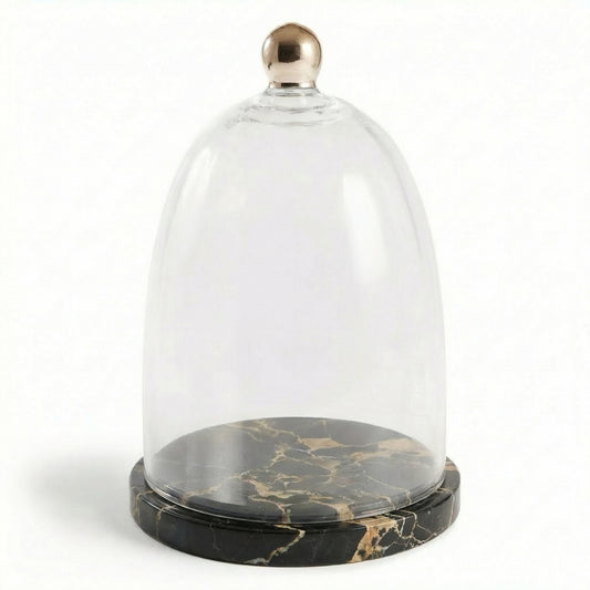 Luxury Crystal Cloche With Saint Laurent Marble Tray - RHR Luxury Home Fragrance