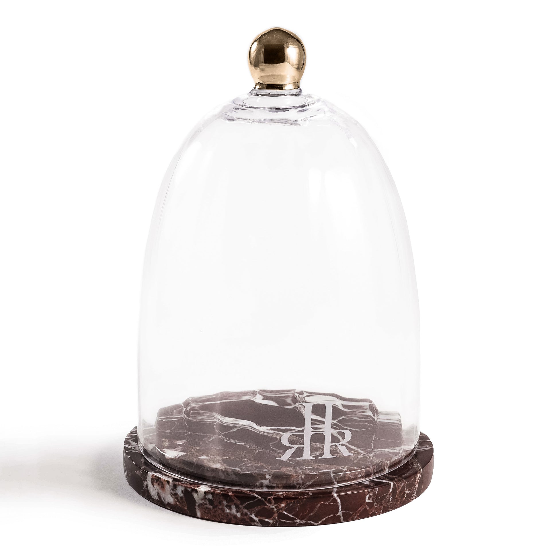 Luxury Crystal Cloche With Rosso Levanto Marble - RHR Luxury Home Fragrance