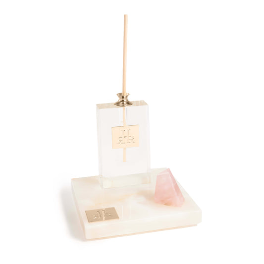 Oxypétala Slim Crystal Diffuser On White Onyx Tray | RHR Luxury Home Fragrance
