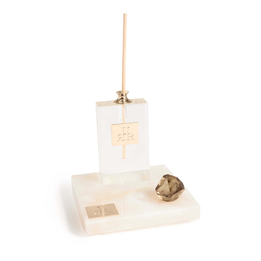 Siesta Slim Crystal Diffuser On White Onyx Tray | RHR Luxury Home Fragrance