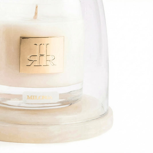 Luxury Crystal Cloche With White Onyx Tray - RHR Luxury Home Fragrance
